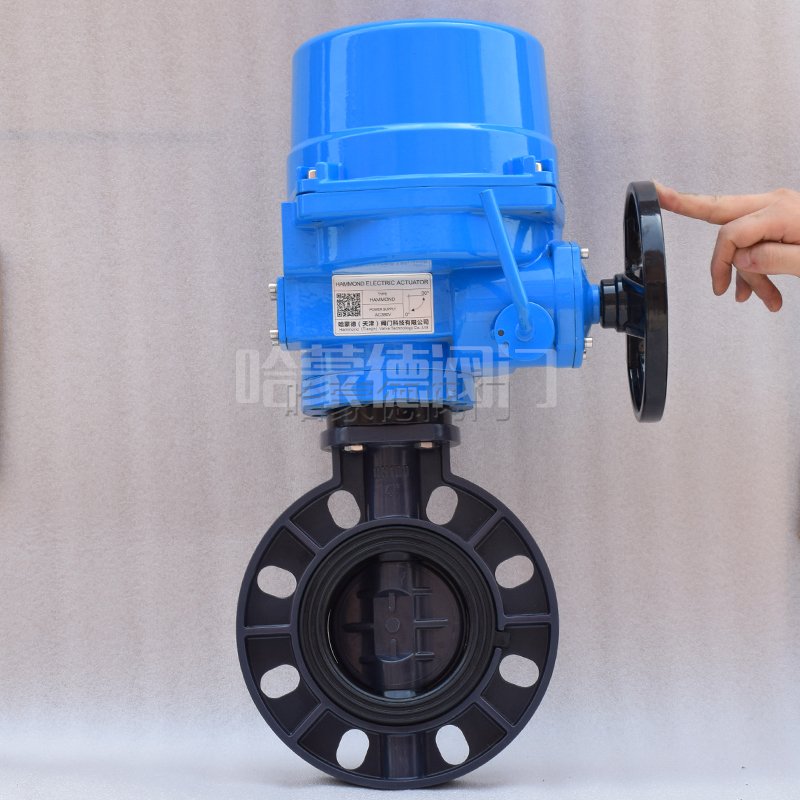 防爆电动塑料蝶阀|电动防爆型塑料蝶阀|防爆PVC蝶阀图片